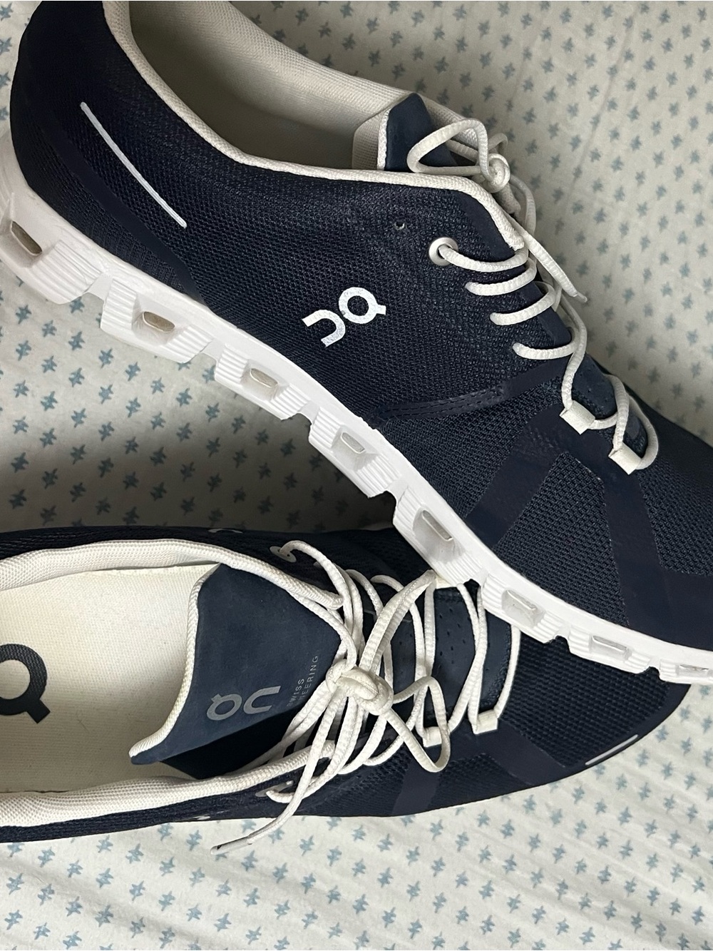 On Running Men's Cloud Shoes in Navy and White